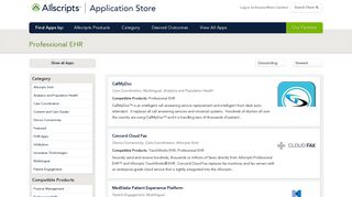 
                            2. Professional EHR - Allscripts Application Store