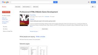 
                            7. Professional HTML5 Mobile Game Development