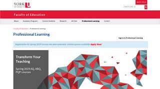 
                            2. Professional Learning - Faculty of Education - York University