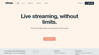 
                            10. Professional live streaming for your next event with Vimeo