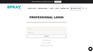 
                            9. professional login - Spray Aus