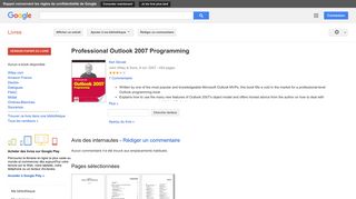 
                            6. Professional Outlook 2007 Programming - Résultats Google Recherche de Livres
