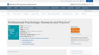 
                            8. Professional Psychology: Research and Practice