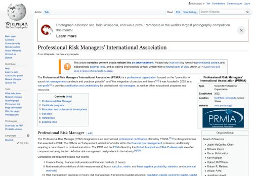 
                            5. Professional Risk Managers' International Association - Wikipedia