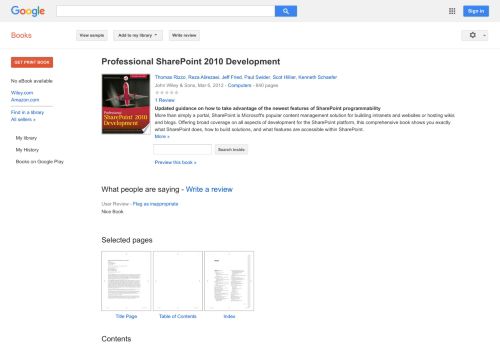 
                            10. Professional SharePoint 2010 Development