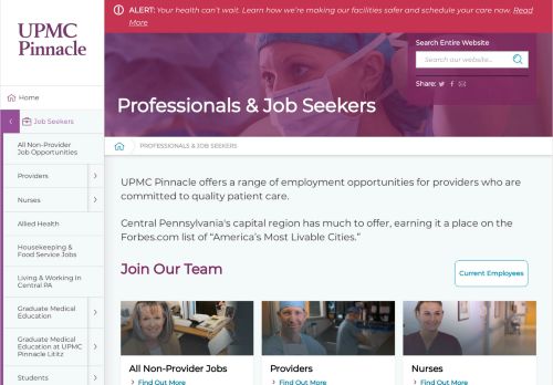 
                            10. Professionals & Job Seekers | UPMC Pinnacle