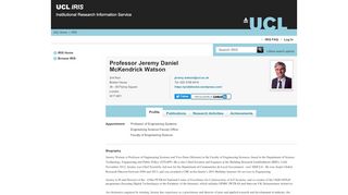 
                            8. Professor Jeremy Daniel McKendrick Watson - Iris View Profile