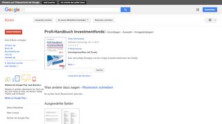 
                            12. Profi-Handbuch Investmentfonds: Grundlagen - Auswahl - Anlagestrategien