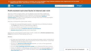 
                            2. Profil erscheint nach einer Suche im Internet oder nicht | LinkedIn Hilfe