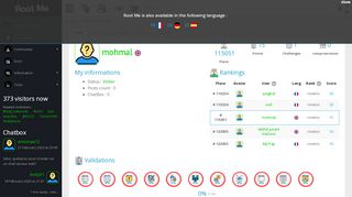 
                            8. Profil of mohmal [Root Me : Hacking and Information Security ...