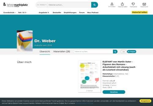 
                            5. Profil von Dr. Weber | lehrermarktplatz.de