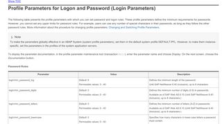 
                            7. Profile Parameters for Logon and Password (Login Parameters) (SAP ...