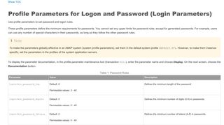 
                            3. Profile Parameters for Logon and Password (Login Parameters)