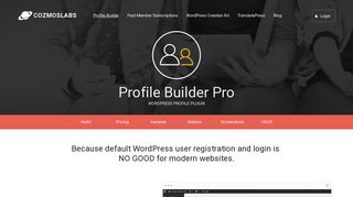 
                            11. Profile Plugin WordPress - Profile Builder Pro - Cozmoslabs