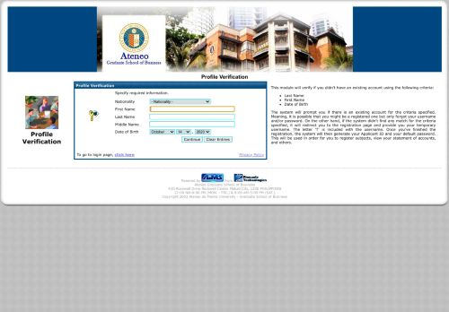 
                            12. Profile Verification - Ateneo de Manila University