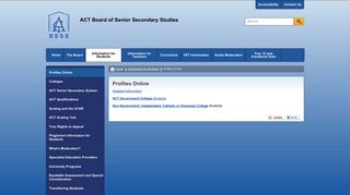 
                            5. Profiles Online - ACT Board of Senior Secondary Studies