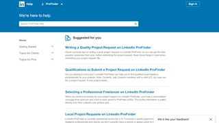 
                            5. ProFinder Help - LinkedIn