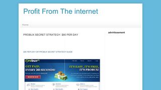 
                            9. Profit From The internet : PROBUX SECRET STRATEGY: $80 PER DAY