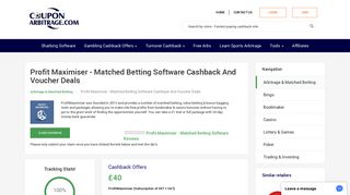 
                            4. Profit Maximiser - Matched Betting Software - Couponarbitrage.com