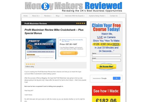 
                            10. Profit Maximiser Review Mike Cruickshank - Plus Special Bonus