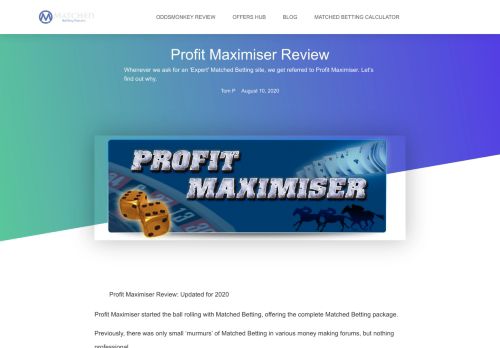 
                            12. Profit Maximiser Review, Profit Maximiser Betting System