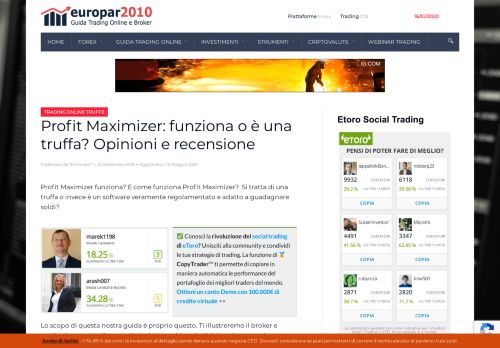 
                            9. Profit Maximizer: funziona o è una truffa? Opinioni e recensione ...