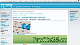 
                            6. Profit25 » ACHETER DES COUPONS PUBLICITAIRES PROFITS25