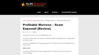 
                            8. Profitable Morrows – Scam Exposed! [Review] - No BS IM Reviews!