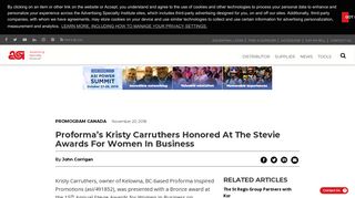 
                            5. Proforma's Kristy Carruthers Honored At The Stevie Awards For ... - ASI