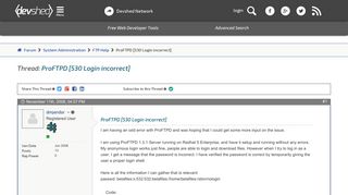 
                            11. ProFTPD [530 Login incorrect] - Dev Shed Forums