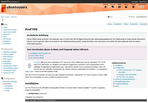 
                            12. ProFTPD › Archiv › Wiki › ubuntuusers.de