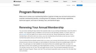 
                            1. Program Renewal - Support - Apple Developer