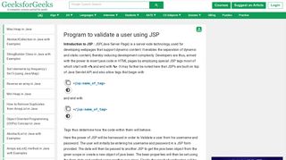 
                            6. Program to validate a user using JSP - GeeksforGeeks
