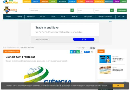 
                            7. Programa Ciência sem Fronteiras - Vestibular Brasil Escola