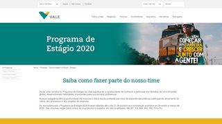 
                            7. Programa de Estágio Vale 2018 - Vale.com