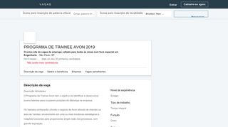 
                            9. programa de trainee avon 2019 - LinkedIn