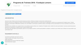 
                            7. Programa de Trainees 2018 - Fundação Lemann