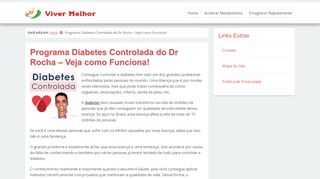 
                            8. Programa Diabetes Controlada do Dr Rocha - Veja como Funciona!