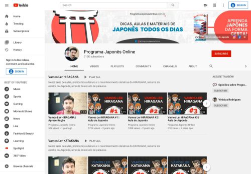 
                            4. Programa Japonês Online - YouTube