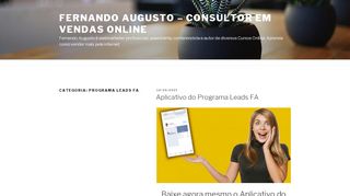 
                            5. PROGRAMA LEADS FA | Fernando Augusto - Consultor em Vendas ...