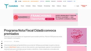 
                            8. Programa Nota Fiscal Cidadã convoca premiados - Portal Contábeis