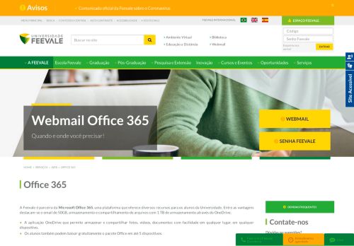
                            7. Programa Office 365 | Universidade Feevale