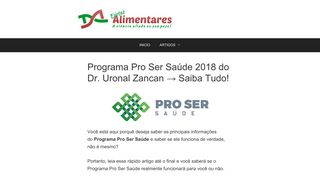 
                            6. Programa Pro Ser Saúde 2018 do Dr. Uronal Zancan → Saiba Tudo!
