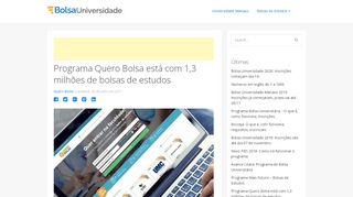 
                            11. Programa Quero Bolsa está com 1,3 milhões de bolsas de estudos ...