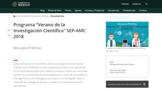 
                            5. Programa “Verano de la Investigación Científica” SEP-AMC 2018 ...