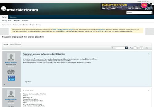 
                            5. Programm anzeigen auf dem zweiten Bildschirm - Entwickler-Forum