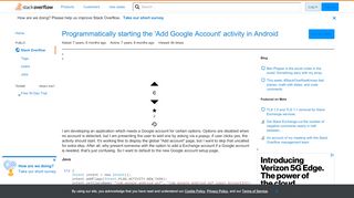 
                            1. Programmatically starting the 'Add Google Account' activity in ...