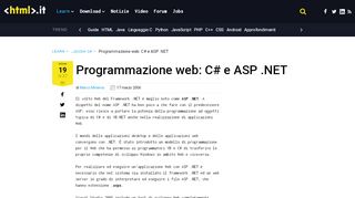 
                            13. Programmazione web: C# e ASP .NET | HTML.it