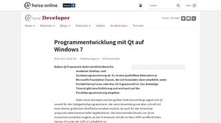 
                            10. Programmentwicklung mit Qt auf Windows 7 | heise Developer