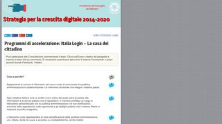 
                            7. Programmi di accelerazione: Italia Login – La casa del cittadino